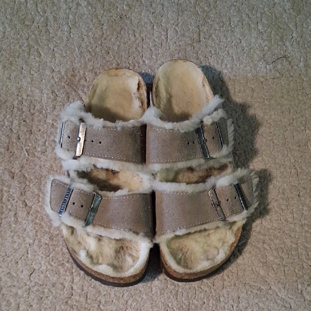Birkenstock Women's Sandals in Cream and Tan